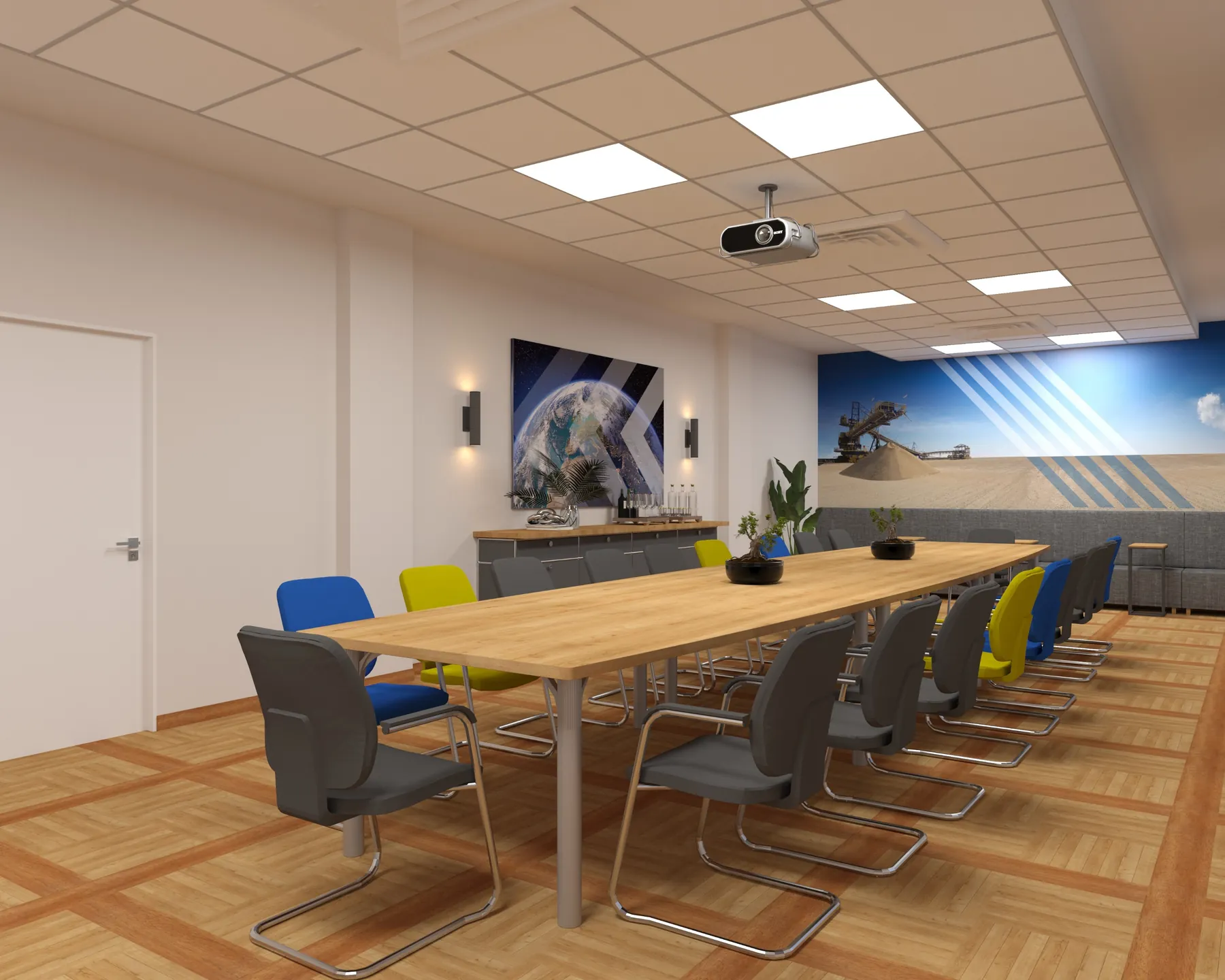 3D-Visualisierung des Konferenzraums bei KOCH Solutions in St. Ingbert